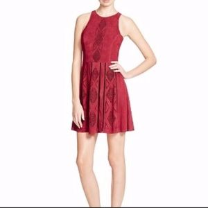 Parker Suede Dress Burgundy Red (S)